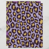 パープル&金ゴールドチータファーパターンスクラップブック紙 (正面/裏面)