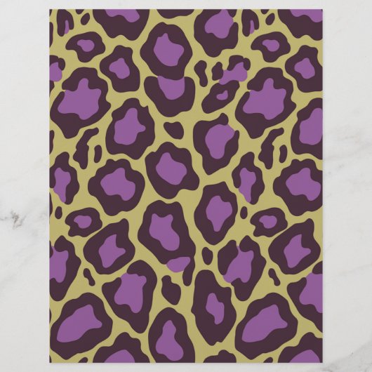 パープル&金ゴールドチータファーパターンスクラップブック紙 (裏面)