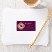 パープル+金ゴールドデコールホイールモノグラム住所 シール (インサイチュ)