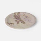 パープル&金ゴールドトンフライドラゴンフライカスタムパーティー ペーパープレート (アングル)