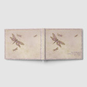 パープル&金ゴールドトンフライドラゴンフライ結婚式パーティー ゲストブック (全面)