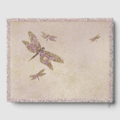 パープル&金ゴールドトンフライドラゴンフライ結婚式パーティー ゲストブック (裏面)