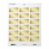 パープル、金ゴールドバタフライフローラ空白の住所 シール (フルシート)