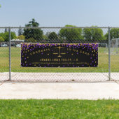 パープル&金ゴールドバナーロースクール卒業パーティー 横断幕 (インサイチュ)