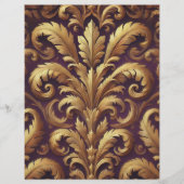 パープル&金ゴールドビクトリアンアカントススクラップブック紙 (正面)