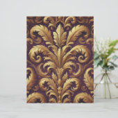 パープル&金ゴールドビクトリアンアカントススクラップブック紙 (スタンド正面)