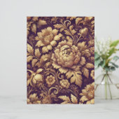 パープル&金ゴールドビクトリアン花模様スクラップブック紙 (スタンド正面)