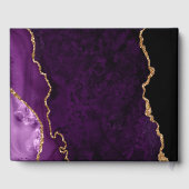 パープル&金ゴールドフェイクグリッターアゲ結婚ート ゲストブック (裏面)