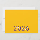 パープル&金ゴールドフォトフィルムストリップグラッドアナウンス 招待状 (裏面)