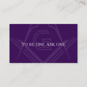 パープル&金ゴールドフリーメーソングランドロッジマソニック 名刺 (裏面)