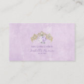 パープル&金ゴールドフローラエレガントクインセエーネラRSVP エンクロージャーカード (裏面)