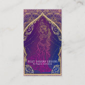 パープル&金ゴールドベリー踊りレッスダンスダンス 名刺 (正面)