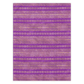 パープル&金ゴールドボヘミアンユニコーンパターン テーブルクロス (正面)