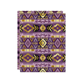 パープル&金ゴールドボホアステカジオパターンスクラップブック