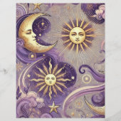 パープル&金ゴールドボーホシアルサン&ムーンスクラップブック (正面)