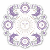 パープル&金ゴールドボーホシアルサン&ムーンスクラップブック シール (正面)