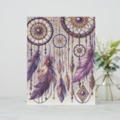 パープル&金ゴールドボーホドリームキャッチャーパターンスクラップブック (スタンド正面)