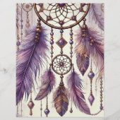 パープル&金ゴールドボーホドリームキャッチャーパターンスクラップブック (裏面)