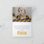 パープル&金ゴールドポープリント卒業式折り畳み2写真 サンキューカード (内部)