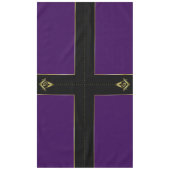 パープル&金ゴールドマソニックテーブルクロスとデコレーション テーブルクロス (正面)