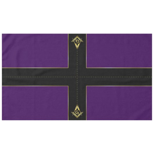 パープル&金ゴールドマソニックテーブルクロスとデコレーション テーブルクロス (正面(横))