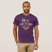 パープル&金ゴールドマソニックTシャツ | Grand Lodge Gives Tシャツ (正面フル)