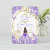 パープル&金ゴールドミクインズ15アノスバタフライクラウン 招待状 (スタンド正面)