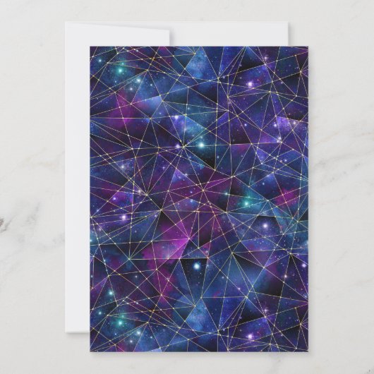 パープル&金ゴールドミッドナイトクリスタル銀河系キンセアニェラ 招待状 (裏面)