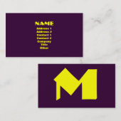 パープル&金ゴールドモダン・モノグラム 名刺 (正面/裏面)