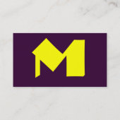 パープル&金ゴールドモダン・モノグラム 名刺 (裏面)