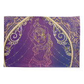 パープル&金ゴールドモロッコアラビアンベリー踊りグラム 枕カバー (裏面)