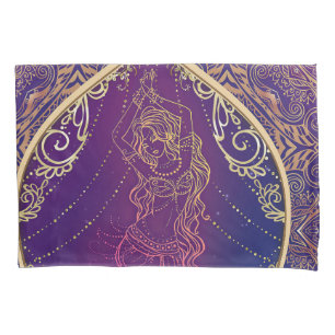 パープル&金ゴールドモロッコアラビアンベリー踊りグラム 枕カバー