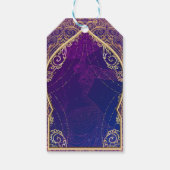 パープル&金ゴールドモロッコアラビアンベリー踊りパーティー ギフトタグ (裏面)