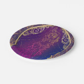 パープル&金ゴールドモロッコアラビアンベリー踊りパーティー ペーパープレート (アングル)