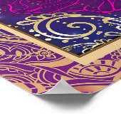 パープル&金ゴールドモロッコベリー踊りパーティーバナー ポスター (角)