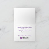 パープル、金ゴールドライトツリー企業のホリデーカード シーズンカード (内部)