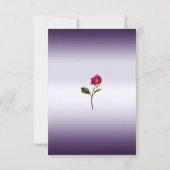 パープル&金ゴールドレッドローズ美しいウェディングRSVP返信 招待状 (裏面)