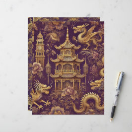 パープル&金ゴールドヴィンテージチノイスリースクラップブック紙