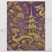 パープル&金ゴールドヴィンテージチノイスリースクラップブック紙 (裏面)