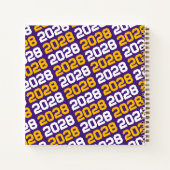 パープル&金ゴールド写真卒業ゲストブック ノートブック (裏面)