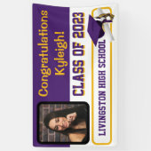 パープル&金ゴールド卒業 横断幕 (縦)