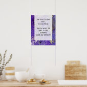 パープル&金ゴールド抽象芸術アルコールインクフルードアートDIY ポスター (キッチン)