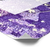 パープル&金ゴールド抽象芸術アルコールインクフルードアートDIY ポスター (角)