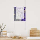 パープル&金ゴールド抽象芸術アルコールインクフルードアートDIY ポスター (キッチン)