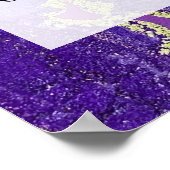 パープル&金ゴールド抽象芸術アルコールインクフルードアートDIY ポスター (角)