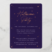 パープル+金ゴールド散乱星ハローウィンパーティ 箔招待状 (正面)