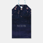パープル&金ゴールド星空パーティーの好意 ギフトタグ (正面)
