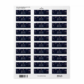 パープル&金ゴールド星空招待状 ラベル (フルシート)