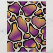 パープル&金ゴールド牛プリントパターンスクラップブック紙 (正面)