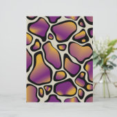 パープル&金ゴールド牛プリントパターンスクラップブック紙 (スタンド正面)